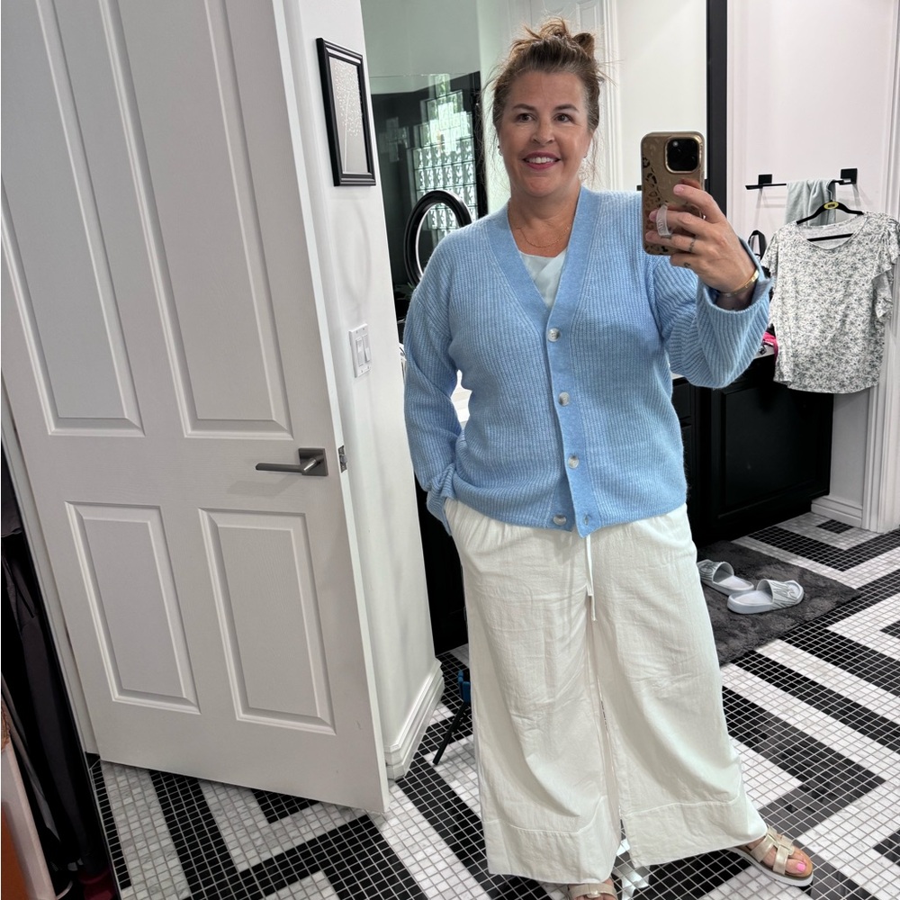 LOFT Light Blue Knit Cardigan